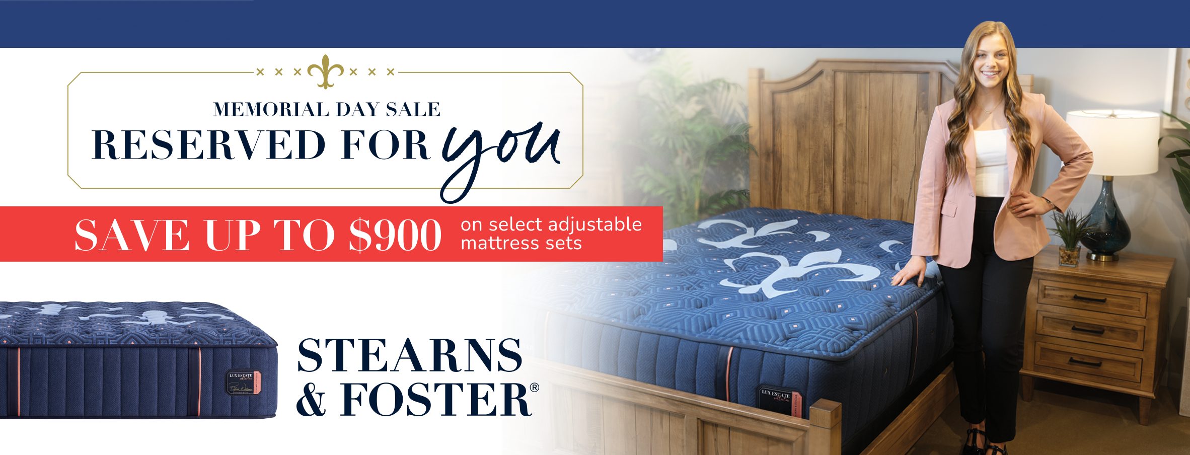 Website Hero Image for Mattress Memorial Day Sale